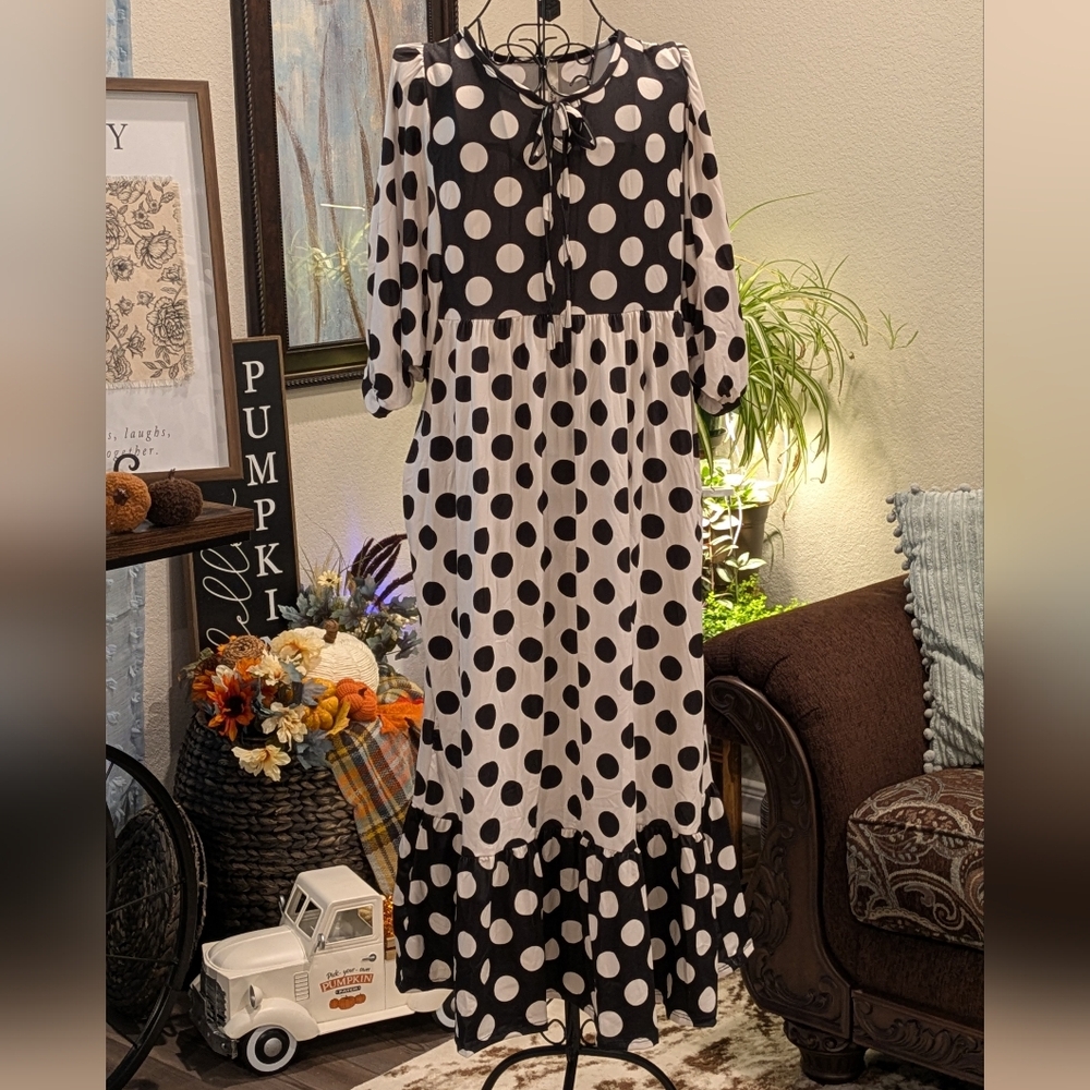 Polka Dot Dress - Black and White